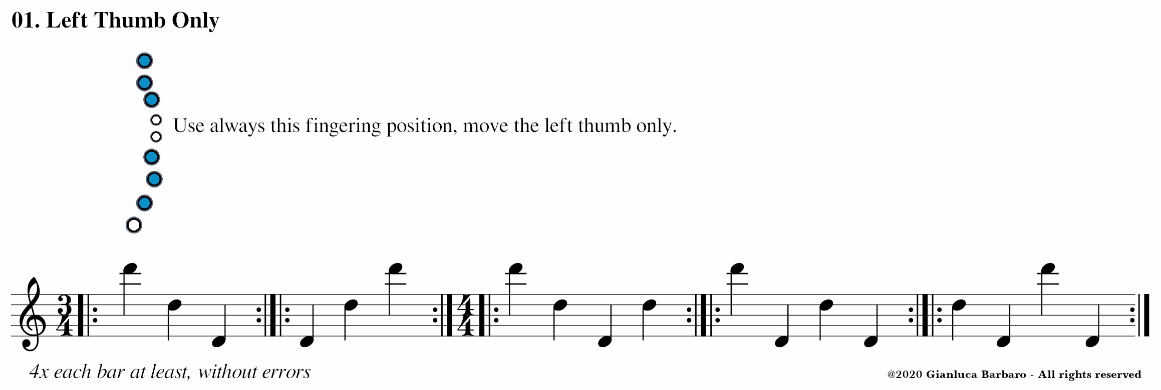 Roland Aerophone Mini - Octave Exercises - Part 1 - Exercise 1